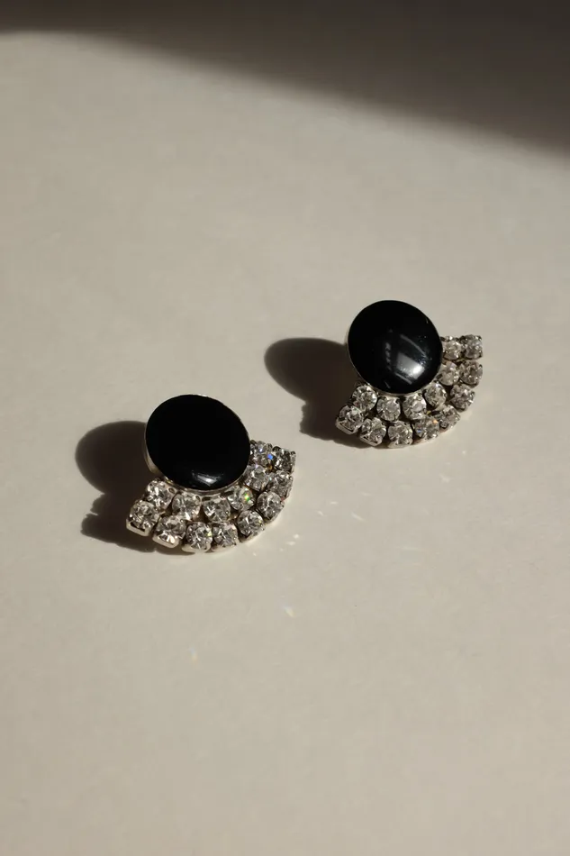 Earrings VINTAGE BLACK RHINESTONES EARRINGS collectionno2 Earrings VINTAGE BLACK RHINESTONES EARRINGS collectionno2