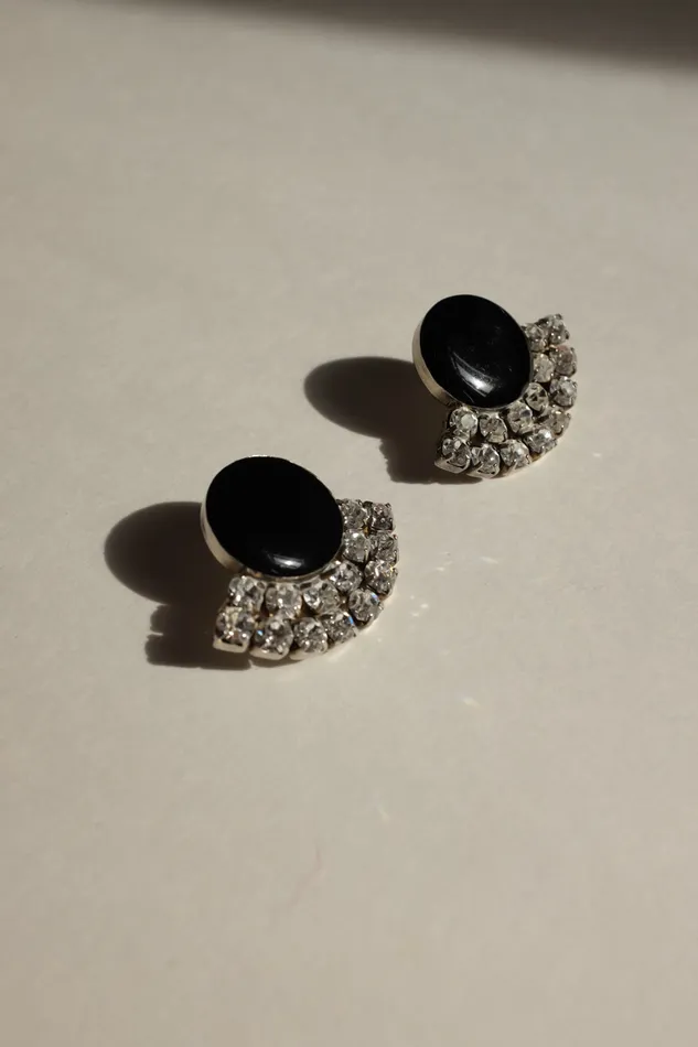 Earrings VINTAGE BLACK RHINESTONES EARRINGS collectionno2 Earrings VINTAGE BLACK RHINESTONES EARRINGS collectionno2