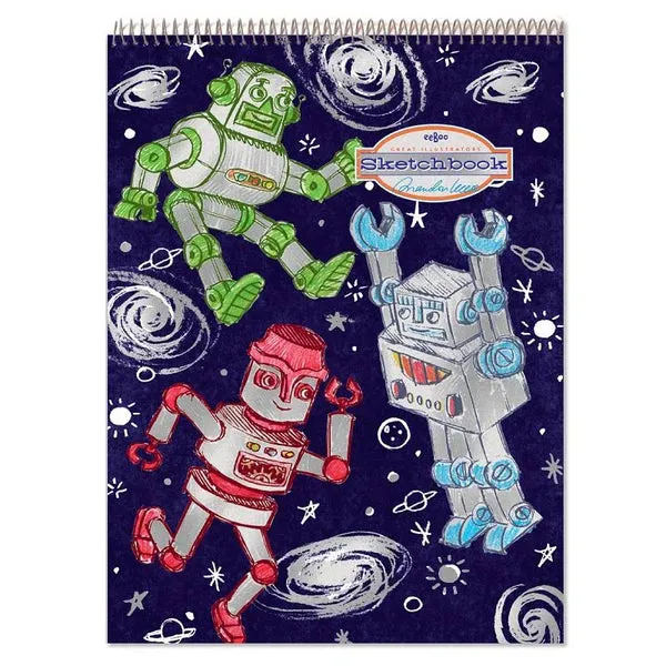 eeBoo Rings Silver Robots Sketchbook