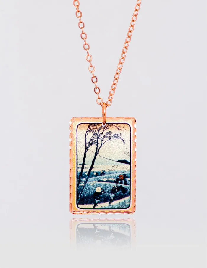 Hokusai Ejiri in Suruga Province Necklace artuckycom Necklaces
