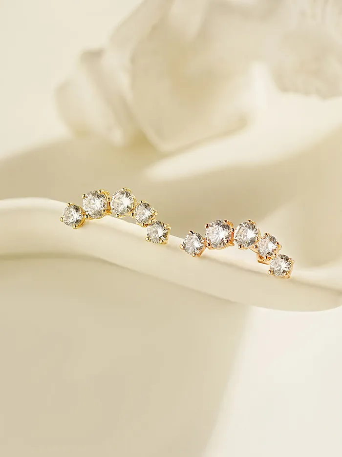 MinimalBijoux Earrings 14K Gold Space Cubic Curve Cartilage Earring 20G18G16G