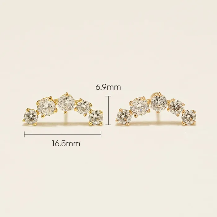 MinimalBijoux Earrings 14K Gold Space Cubic Curve Cartilage Earring 20G18G16G