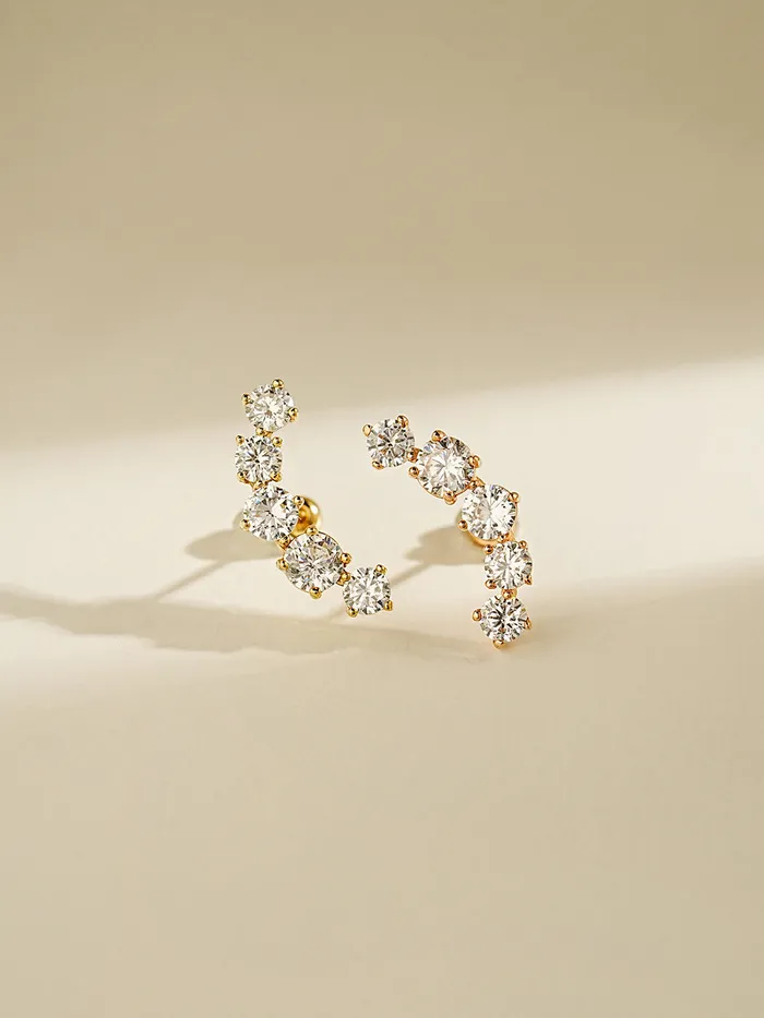 MinimalBijoux Earrings 14K Gold Space Cubic Curve Cartilage Earring 20G18G16G