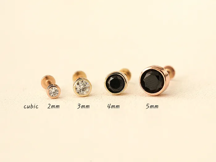 MinimalBijoux PreStyled Sets 14K Gold Internal Minimal Cubic Labret Piercing 18G16G
