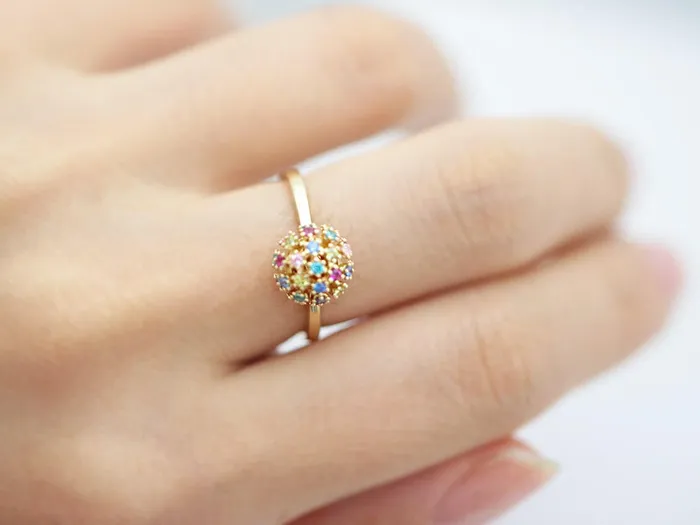 MinimalBijoux Rings 14K Gold multiple CZ Ring