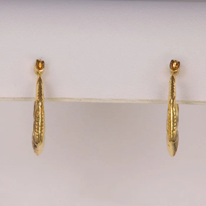 Moriartys Gem Art Earrings 14K Yellow Gold Geometric Puffy Hoop Earrings