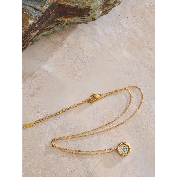 Necklaces Mabel Love Co Encrusted Medallion Necklace
