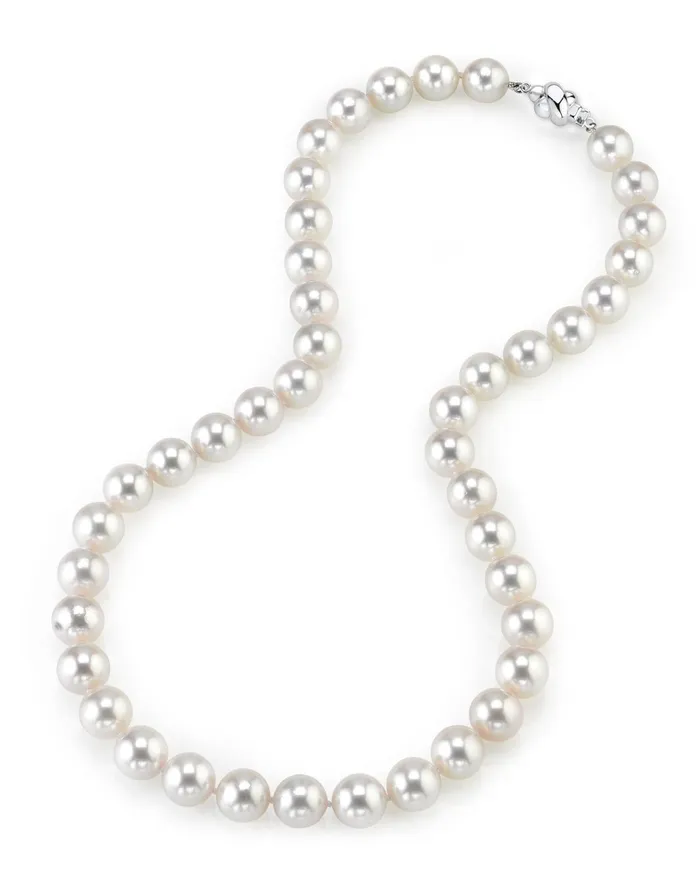 Necklaces White Japanese Akoya Pearl Necklace 100105mm AAA Quality SPT Necklaces White Japanese Akoya Pearl Necklace 100105mm AAA Quality SPT