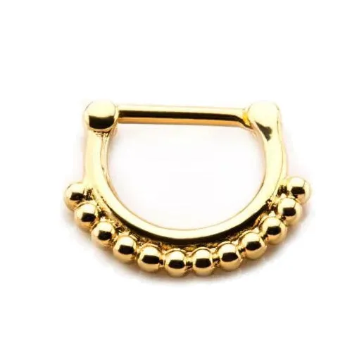 PreStyled Sets Tulsa Body Jewelry Beaded Gold Septum Clicker