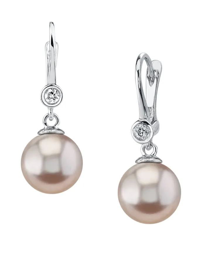 SPT Earrings Pink Freshwater Pearl Diamond Michelle Earrings