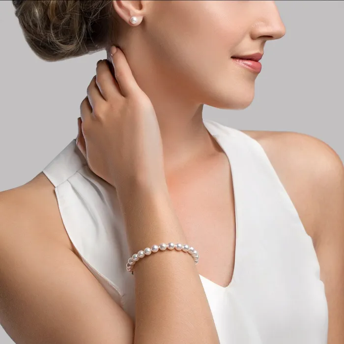 SPT Hanadama Japanese White Akoya Pearl Bracelet 6065mm Bracelets