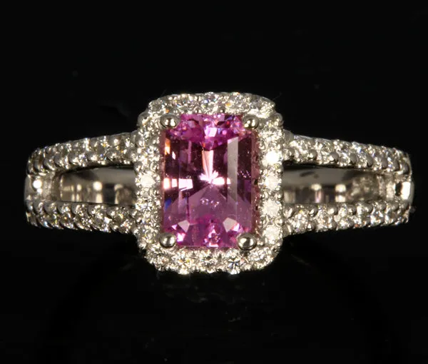 vendorunknown 14K White Gold Natural Pink Sapphire Ring Rings