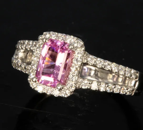 vendorunknown 14K White Gold Natural Pink Sapphire Ring Rings