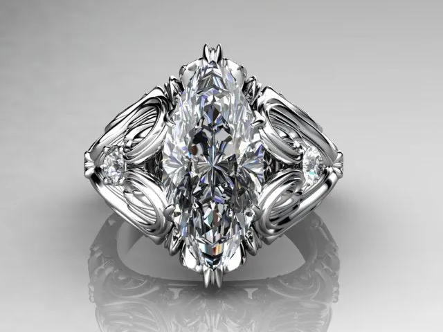 vendorunknown Rings Christopher Michael Designed Marquise Diamond Engagement Ring