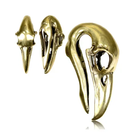 Yellow Brass Crow Skull Hangers Tulsa Body Jewelry Rings