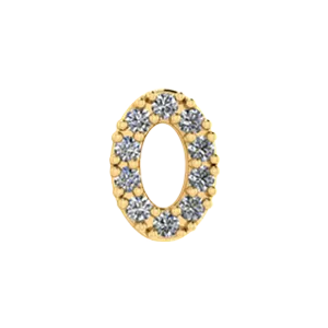 Charm Necklaces SG Fine Slider Pave Number 0 Charm