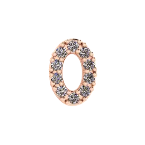 Charm Necklaces SG Fine Slider Pave Number 0 Charm