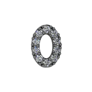 Charm Necklaces SG Fine Slider Pave Number 0 Charm