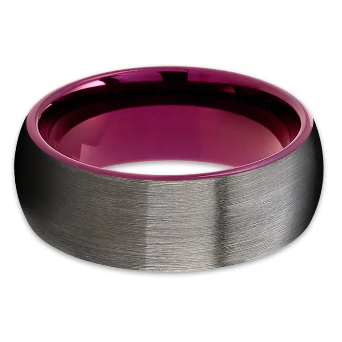 Clean Casting Jewelry Rings Gunmetal Wedding Ring Purple Tungsten Ring Wedding Ring Wedding Band Ring