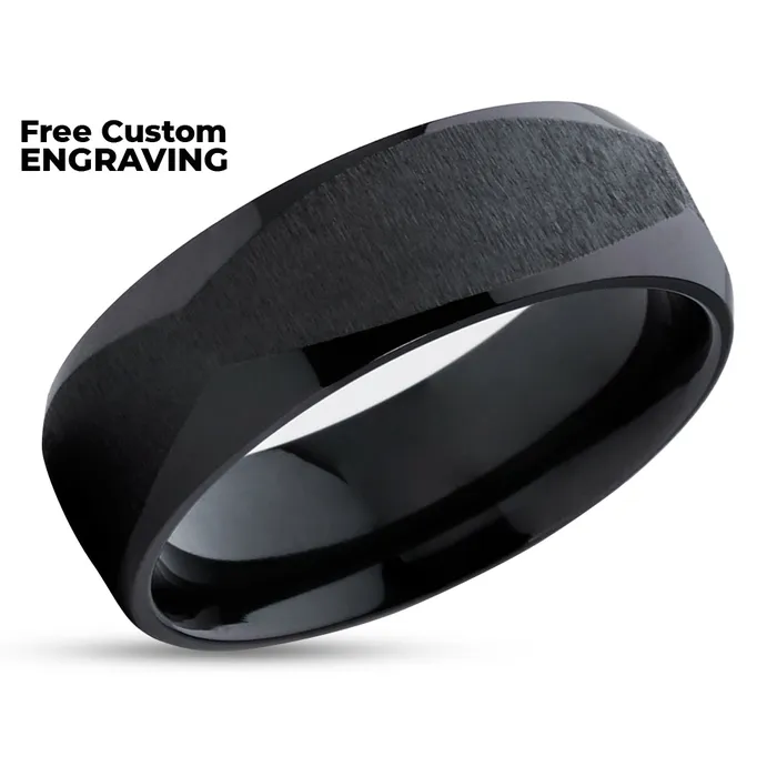 Clean Casting Jewelry Rings Zirconium Wedding Ring Black Zirconium Ring Black Wedding Band Wedding Ring