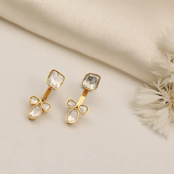 Earrings SILVER Moonbeam Moissanite Silver Jacket Earrings