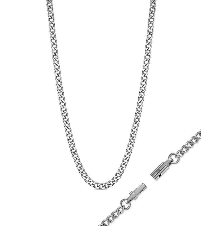 Eternity Collars Necklaces Chain Necklace with Locking Clasp Titanium
