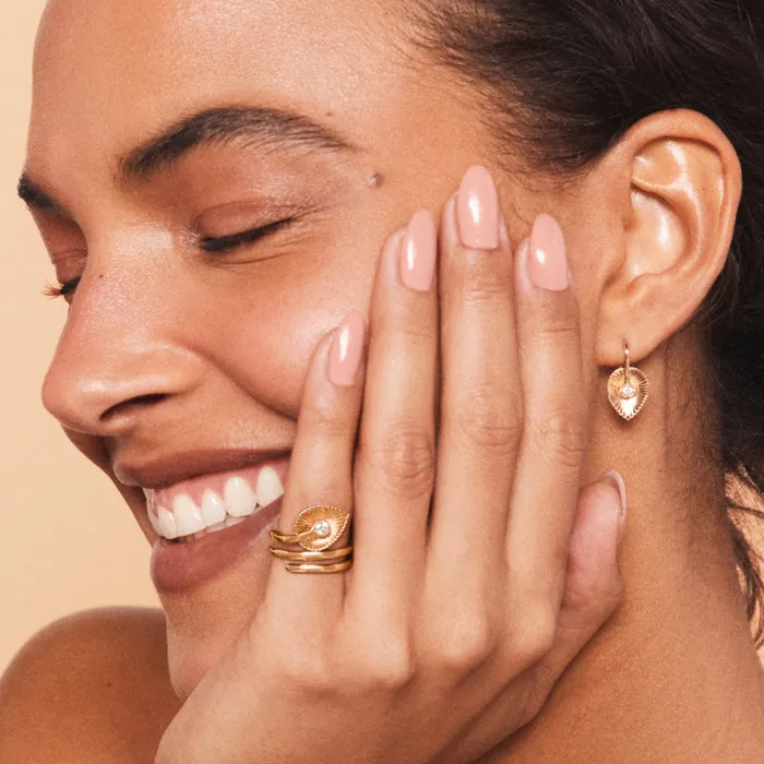Gold and Diamond Fluted Pear Wrap Ring SG Fine Rings