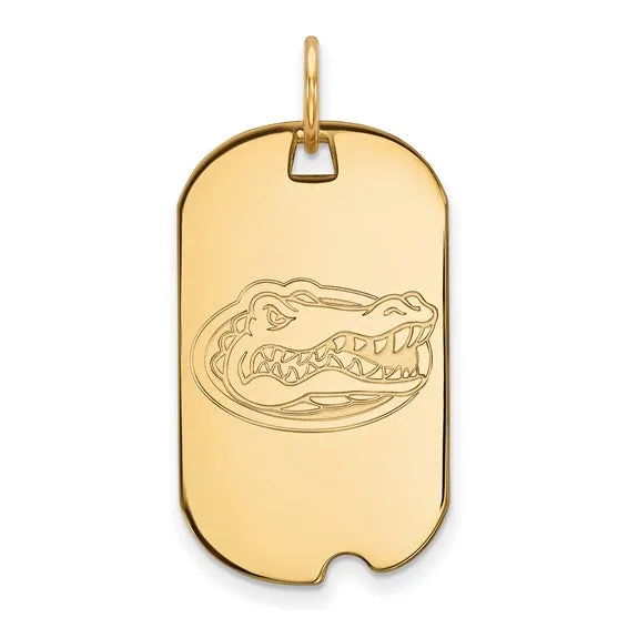 International Diamond Center Necklaces 14k Gold LogoArt University of Florida Gator Small Dog Tag Pendant International Diamond Center Necklaces 14k Gold LogoArt University of Florida Gator Small Dog Tag Pendant