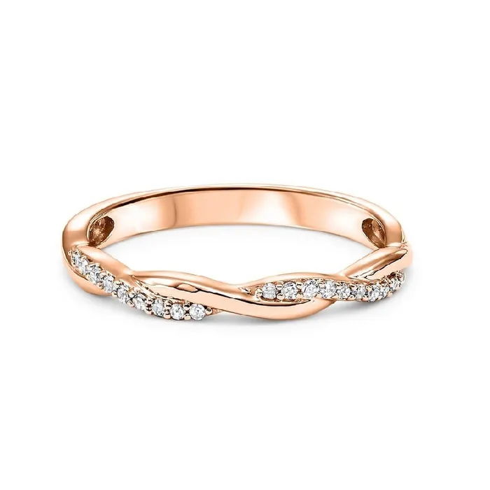 International Diamond Center Rings 14K Rose Gold Mix Prong Diamond Band 110CT International Diamond Center Rings 14K Rose Gold Mix Prong Diamond Band 110CT