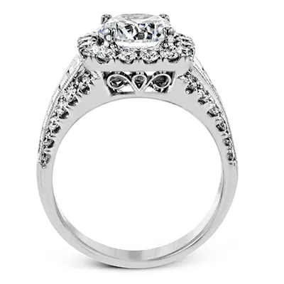 International Diamond Center Rings Simon G Round Cut Cushion Halo Engagement Ring Setting 166CTW