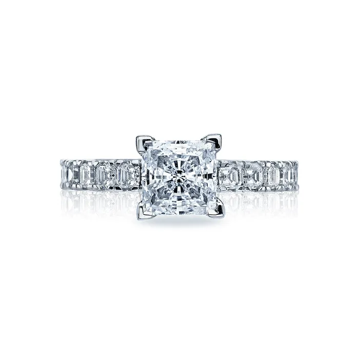 International Diamond Center Rings Tacori 18k White Gold Clean Crescent Princess Diamond Engagement Ring Setting 089 CTW International Diamond Center Rings Tacori 18k White Gold Clean Crescent Princess Diamond Engagement Ring Setting 089 CTW