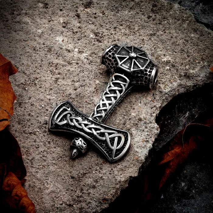 Necklaces AE Thors Hammer Necklace Knotted Cross