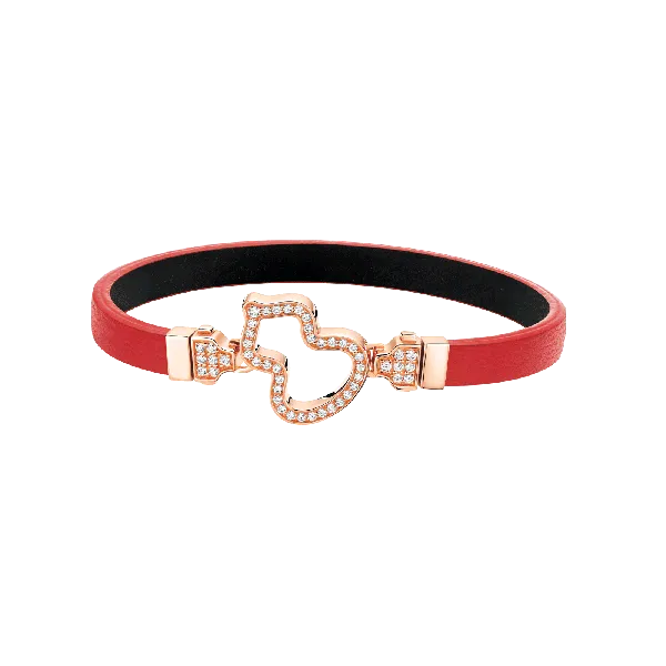 Qeelin Bracelets Wulu Red Calf Leather Bracelet