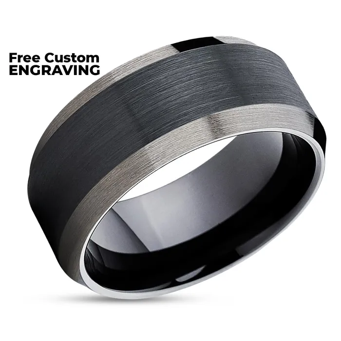 Rings Clean Casting Jewelry 10mm Black Tungsten Wedding Band Mens Black Tungsten Ring Black Ring