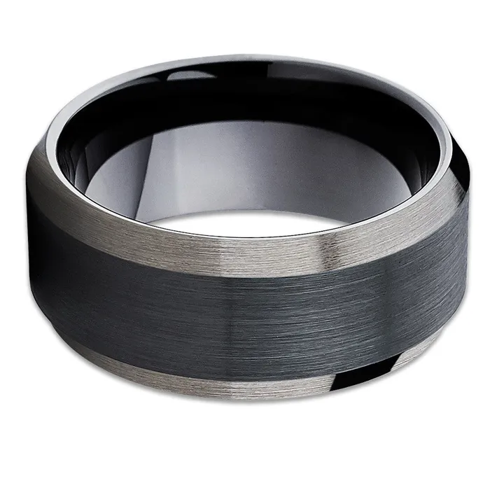 Rings Clean Casting Jewelry 10mm Black Tungsten Wedding Band Mens Black Tungsten Ring Black Ring