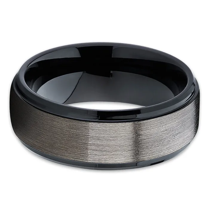 Rings Clean Casting Jewelry Gunmetal Wedding Band Black Tungsten Ring Wedding Ring Black Wedding Ring