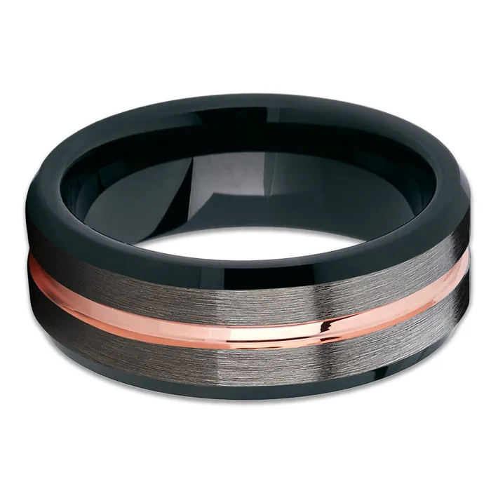 Rings Clean Casting Jewelry Gunmetal Wedding Ring Rose Gold Ring 18k Rose Gold Black Wedding Ring Tungsten