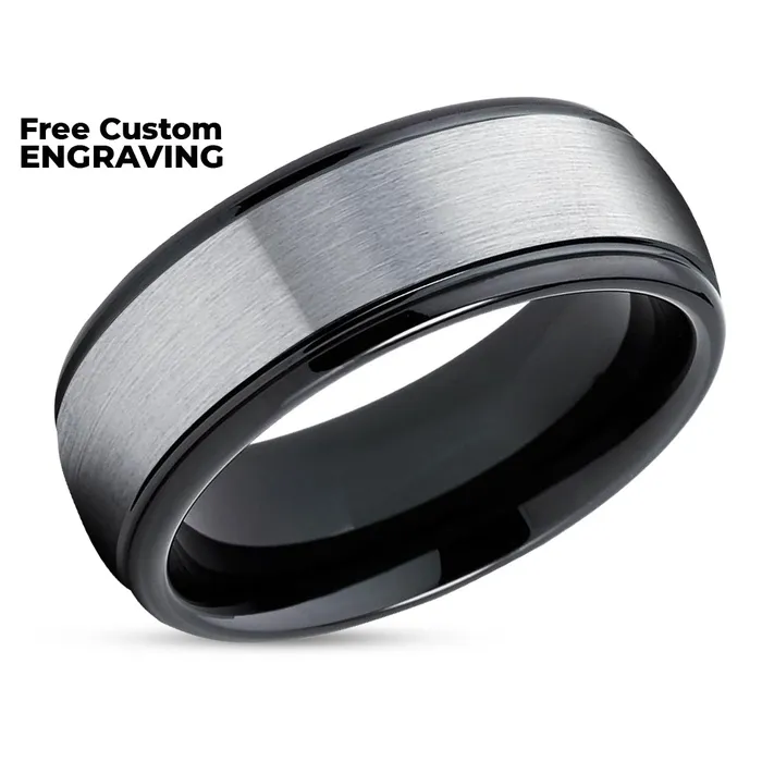 Rings Clean Casting Jewelry Tungsten Wedding Ring Black Tungsten Ring Tungsten Carbide Ring Silver Ring