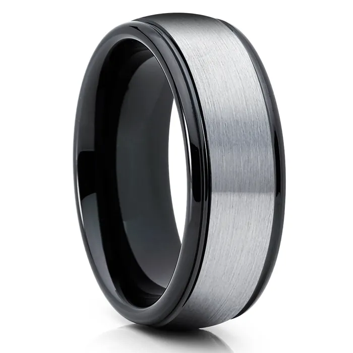 Rings Clean Casting Jewelry Tungsten Wedding Ring Black Tungsten Ring Tungsten Carbide Ring Silver Ring