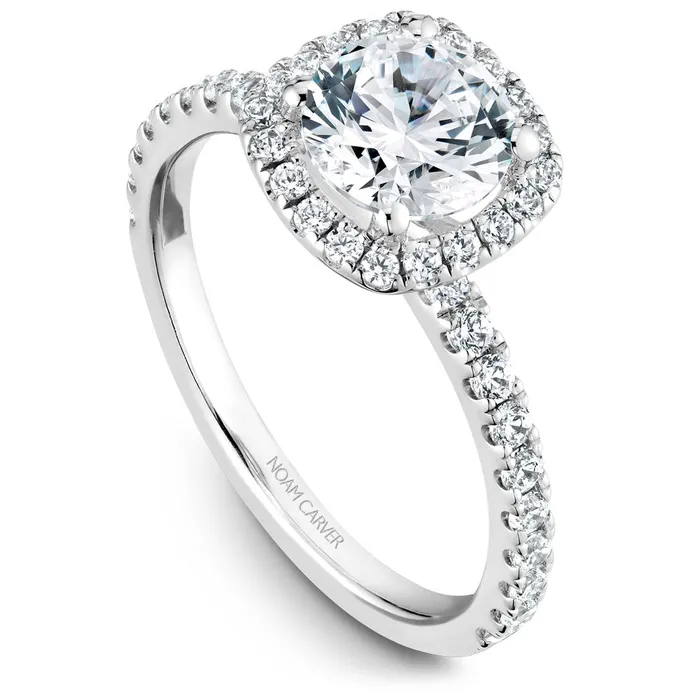 Rings International Diamond Center Noam Carver White Gold Diamond Engagement Ring Setting with Halo 047 CTW Rings International Diamond Center Noam Carver White Gold Diamond Engagement Ring Setting with Halo 047 CTW