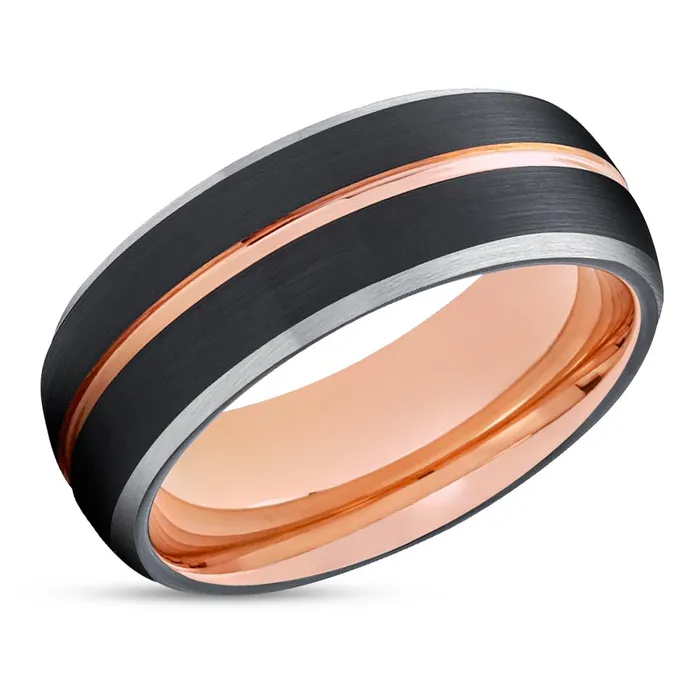 Rings Rose Gold Wedding Ring Black Wedding Band Tungsten Wedding Band Black Ring Clean Casting Jewelry Rings Rose Gold Wedding Ring Black Wedding Band Tungsten Wedding Band Black Ring Clean Casting Jewelry
