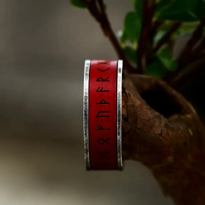 Rings Valhalla Vikings Viking Redfire Engraved Steel Rune Ring