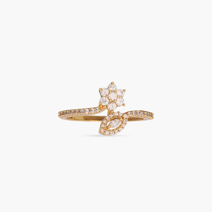 SILVER Bloom CZ Delicate Silver Finger Ring Rings