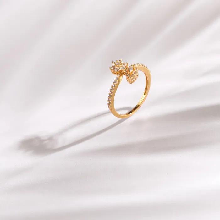 SILVER Bloom CZ Delicate Silver Finger Ring Rings