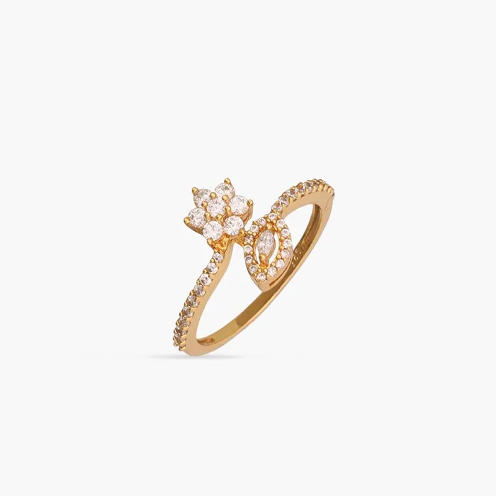 SILVER Bloom CZ Delicate Silver Finger Ring Rings