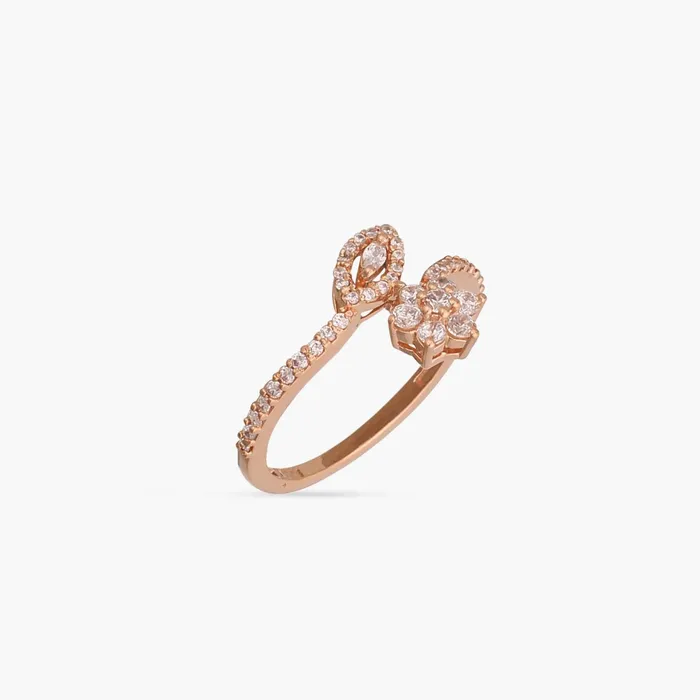 SILVER Bloom CZ Delicate Silver Finger Ring Rings