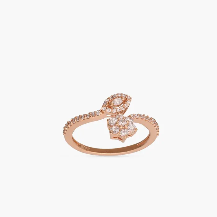 SILVER Bloom CZ Delicate Silver Finger Ring Rings