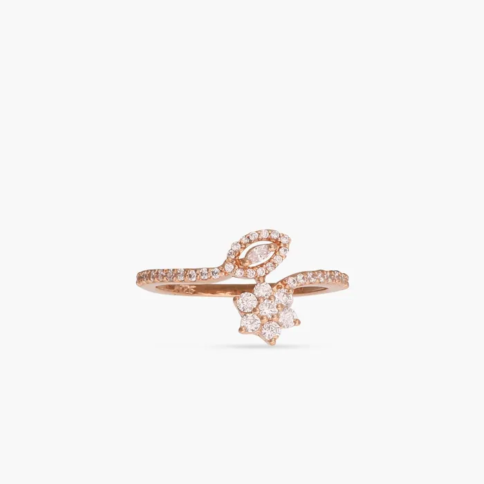 SILVER Bloom CZ Delicate Silver Finger Ring Rings