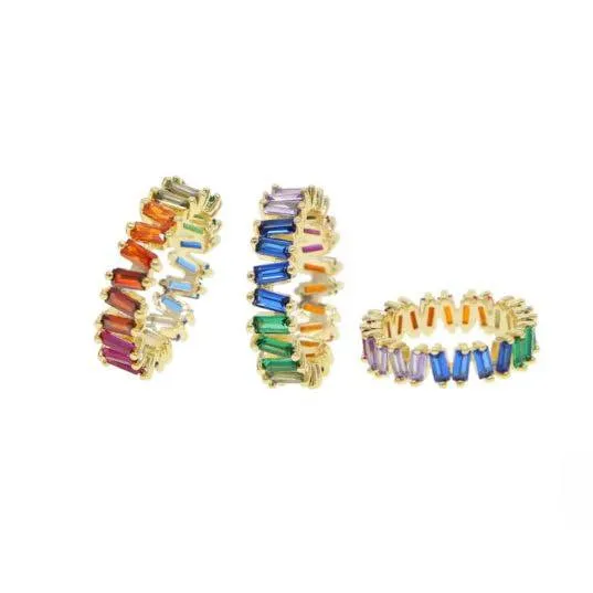 Slanted Rainbow Ring aiobo Rings