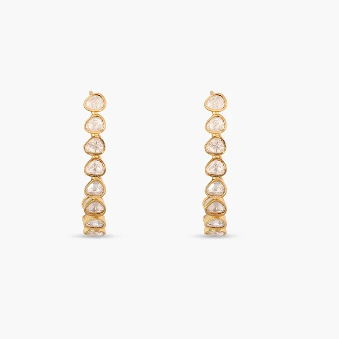 Starlit Moissanite Silver Hoop Earrings SILVER Earrings